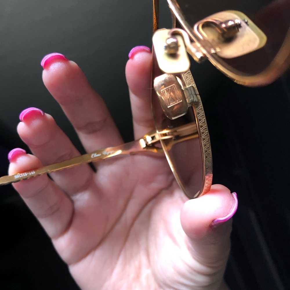 Used Anna Karin Karlsson Rose Gold/Gold Aviator Sunglasses Claw Voyage - Picture 13 of 16